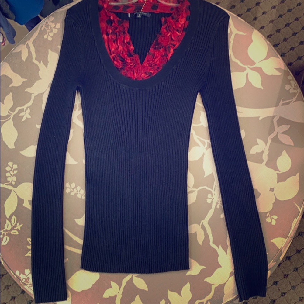 Anne Klein black long sleeve shirt